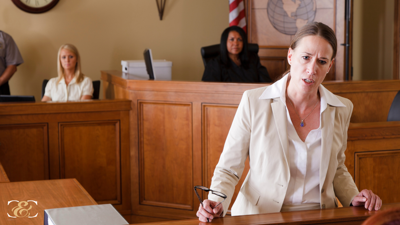serious lawyer in court